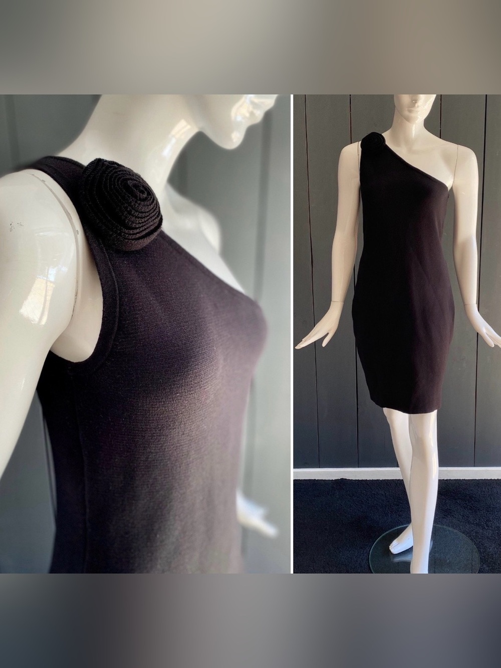 Black One-Shoulder Sonia Rykiel Women's Dress